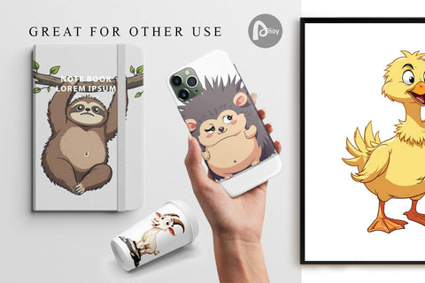 Digital Paper Quirky Sarcastic Animals Digital Pattern artnoy 