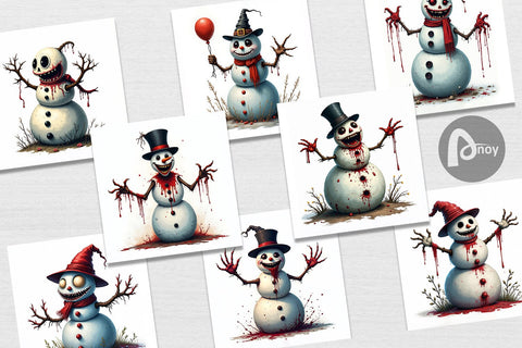 Digital Paper Quirky Snowman Digital Pattern artnoy 