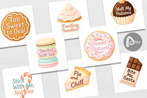 Digital Paper Quotes Watercolor Christmas Dessert Drama Digital Pattern artnoy 