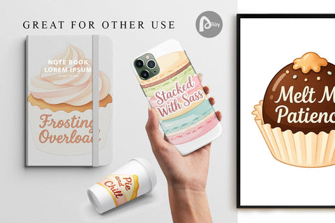 Digital Paper Quotes Watercolor Christmas Dessert Drama Digital Pattern artnoy 