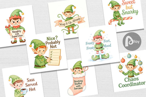 Digital Paper Quotes Watercolor Elf Antics and Sarcasm Digital Pattern artnoy 