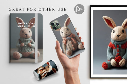 Digital Paper Rabbit Embroidery Digital Pattern artnoy 