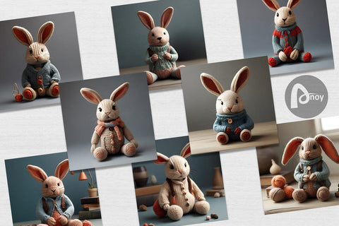 Digital Paper Rabbit Embroidery Digital Pattern artnoy 