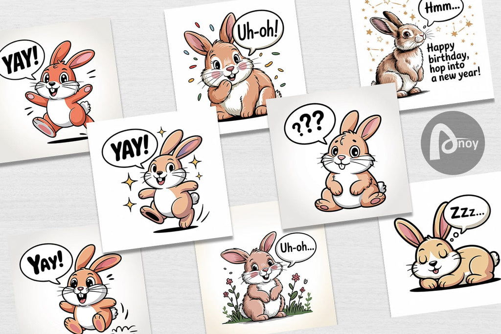 Digital Paper Rabbit Mood - So Fontsy