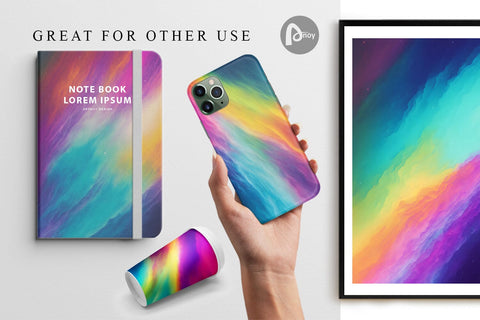 Digital Paper Rainbow Dynamic Galaxy Digital Pattern artnoy 