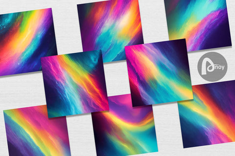 Digital Paper Rainbow Dynamic Galaxy Digital Pattern artnoy 