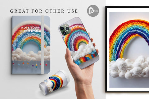 Digital Paper Rainbow Embroidery Digital Pattern artnoy 