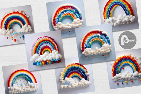 Digital Paper Rainbow Embroidery Digital Pattern artnoy 