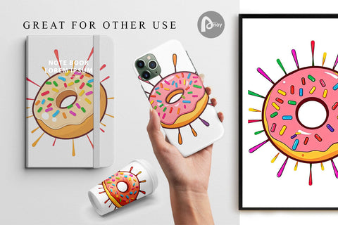 Digital Paper Rainbow Sprinkle Donut Digital Pattern artnoy 