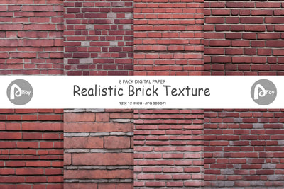 Digital Paper Realistic Brick Texture Digital Pattern artnoy 