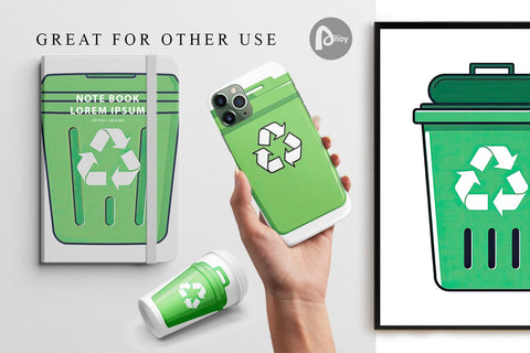 Digital Paper Recycling Bin Digital Pattern artnoy 