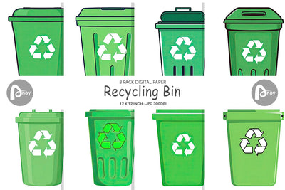 Digital Paper Recycling Bin Digital Pattern artnoy 