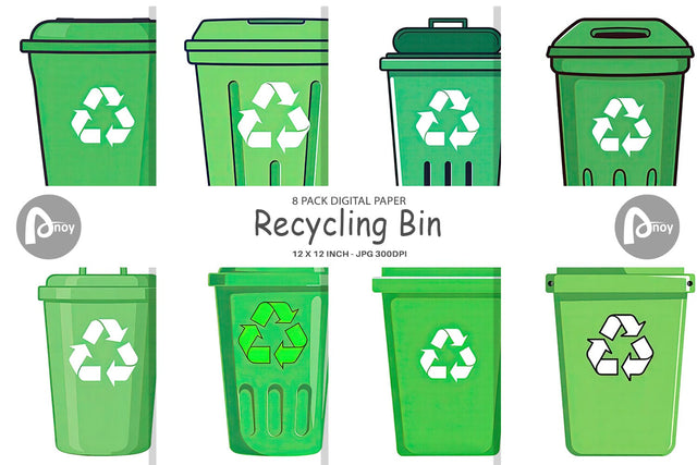 Digital Paper Recycling Bin Digital Pattern artnoy 