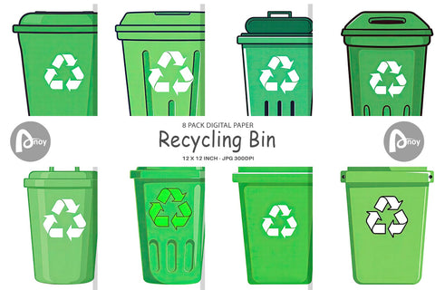 Digital Paper Recycling Bin Digital Pattern artnoy 