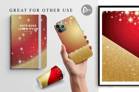 Digital Paper Red and Gold Glitter Digital Pattern artnoy 