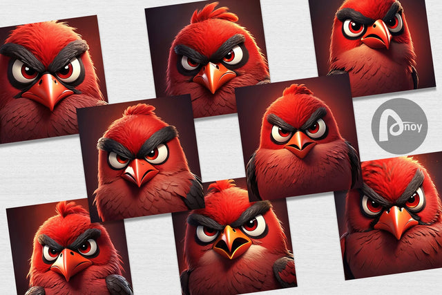 Digital Paper Red Bird Digital Pattern artnoy 