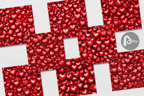 Digital Paper Red Heart Background Sublimation artnoy 