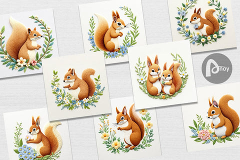 Digital Paper Red Squirrel Digital Pattern artnoy 