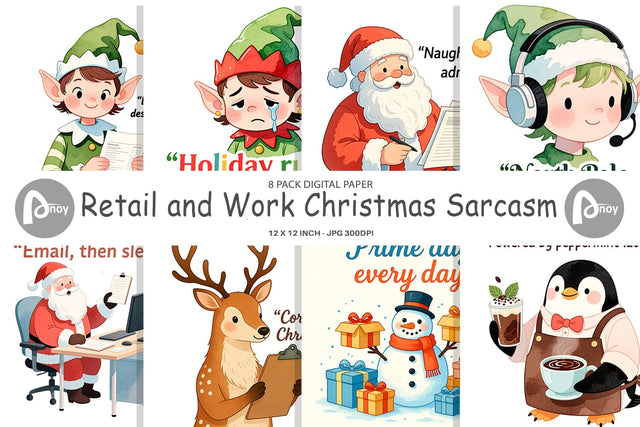 Digital Paper Retail Christmas Sarcasm Digital Pattern artnoy 