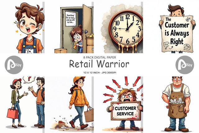 Digital Paper Retail Warrior Digital Pattern artnoy 