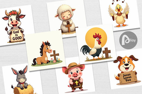 Digital Paper Retro Faith Farm Digital Pattern artnoy 