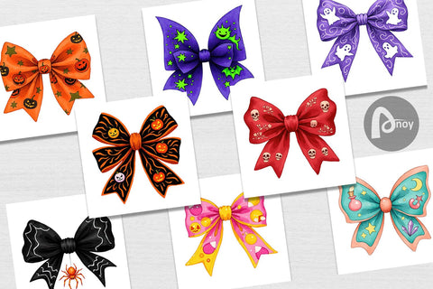 Digital Paper Retro Halloween Bows Digital Pattern artnoy 