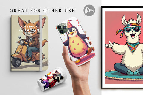 Digital Paper Retro Quirky Critters Digital Pattern artnoy 