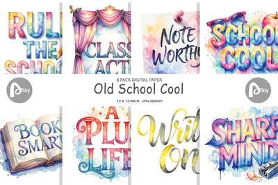 Digital Paper Retro Teacher Quotes Digital Pattern artnoy 