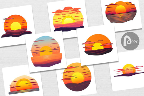 Digital Paper Rising Sun Digital Pattern artnoy 