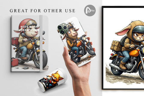 Digital Paper Road Rage Critters Digital Pattern artnoy 