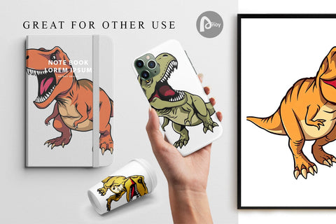 Digital Paper Roaring Dinosaur Digital Pattern artnoy 