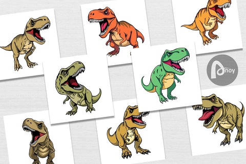 Digital Paper Roaring Dinosaur Digital Pattern artnoy 