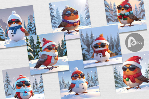 Digital Paper Robin Bird Christmas Digital Pattern artnoy 