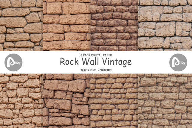 Digital Paper Rock Wall Vintage Digital Pattern artnoy 