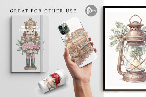 Digital Paper Romantic Victorian Holiday Watercolor Digital Pattern artnoy 