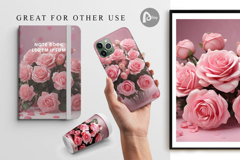 Digital Paper Rose flower bouquet Digital Pattern artnoy 