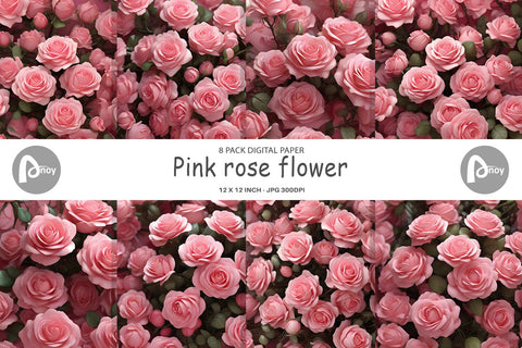 Digital Paper Rose flower Digital Pattern artnoy 
