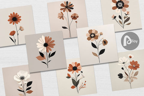 Digital Paper Rose Flowers Boho Art Sublimation artnoy 