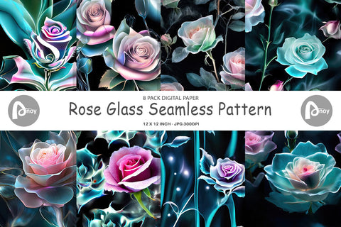 Digital Paper Rose Glass Pattern Digital Pattern artnoy 