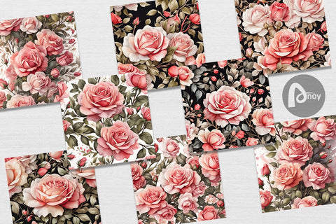 Digital Paper Rose Pattern Digital Pattern artnoy 