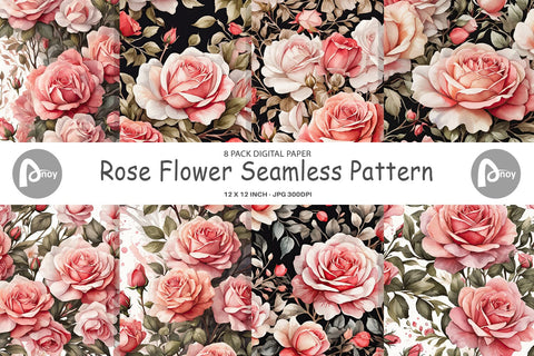 Digital Paper Rose Pattern Digital Pattern artnoy 