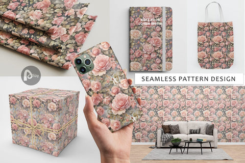 Digital Paper Rose Watercolor Texture Digital Pattern artnoy 