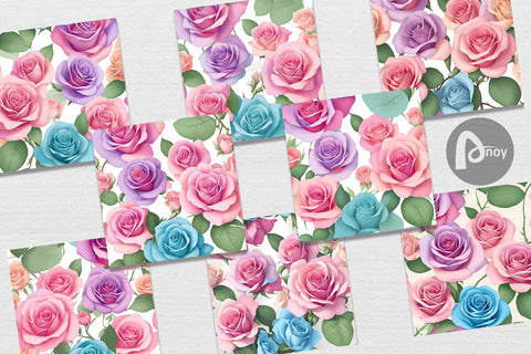 Digital Paper Roses Flowers Pattern Digital Pattern artnoy 
