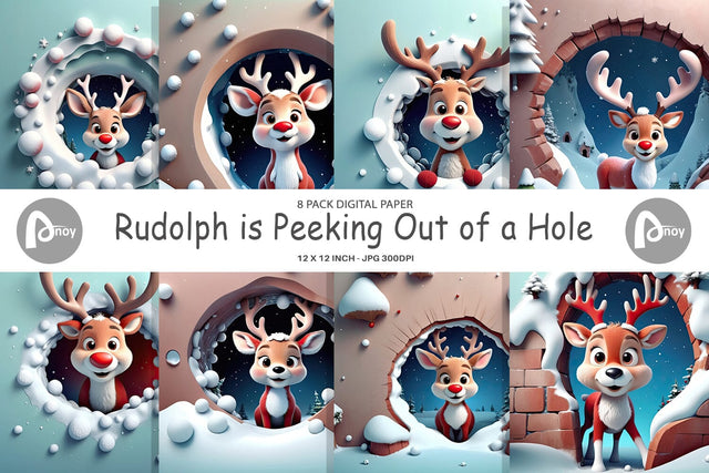 Digital Paper Rudolph Digital Pattern artnoy 