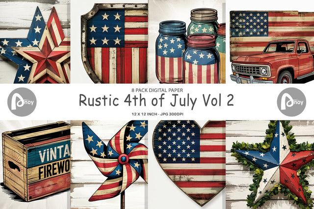 Digital Paper Rustic 4th of July Digital Pattern artnoy 