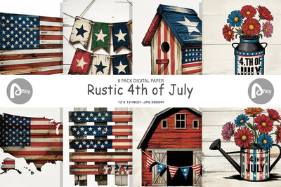 Digital Paper Rustic 4th of July Digital Pattern artnoy 