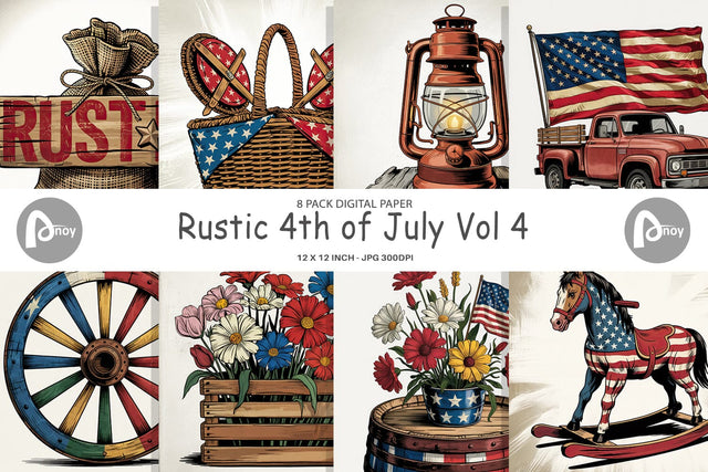 Digital Paper Rustic 4th of July Digital Pattern artnoy 