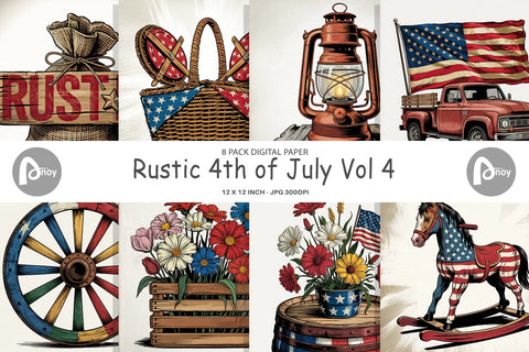 Digital Paper Rustic 4th of July Digital Pattern artnoy 