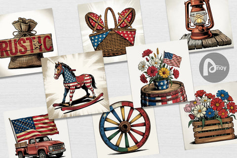 Digital Paper Rustic 4th of July Digital Pattern artnoy 