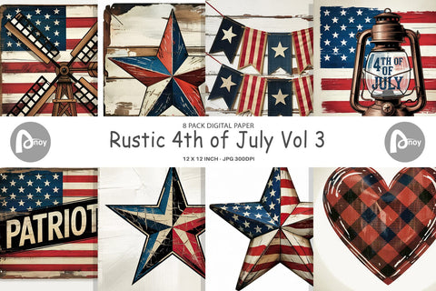 Digital Paper Rustic 4th of July Digital Pattern artnoy 